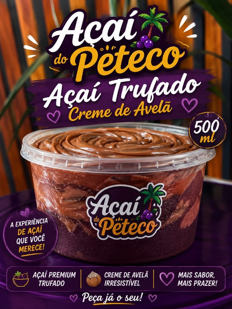 Açaí trufado Creme de Avelã